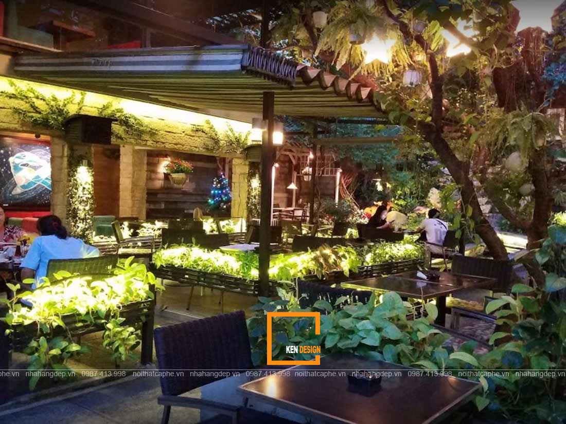 thiết kế quán cafe sân vườn